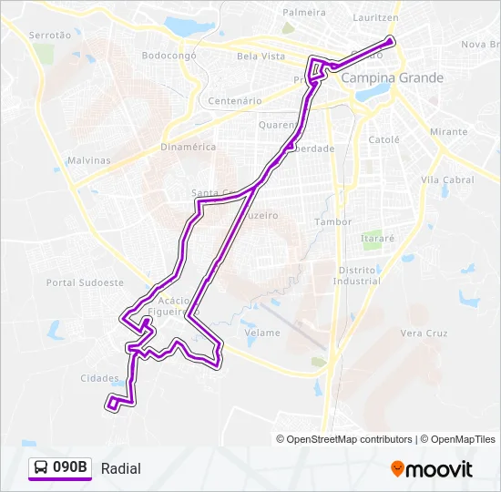 090B Bus Line Map