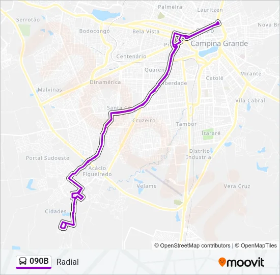 090B Bus Line Map