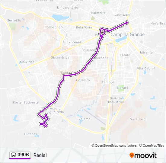 Mapa de 090B de autobús