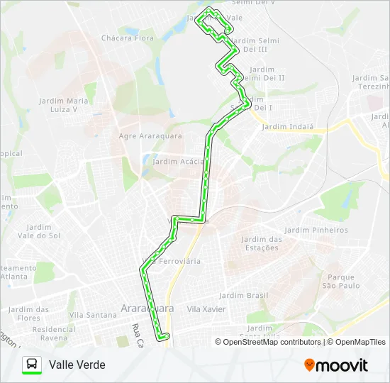 VALLE VERDE / TCI / VIA ROXO Bus Line Map