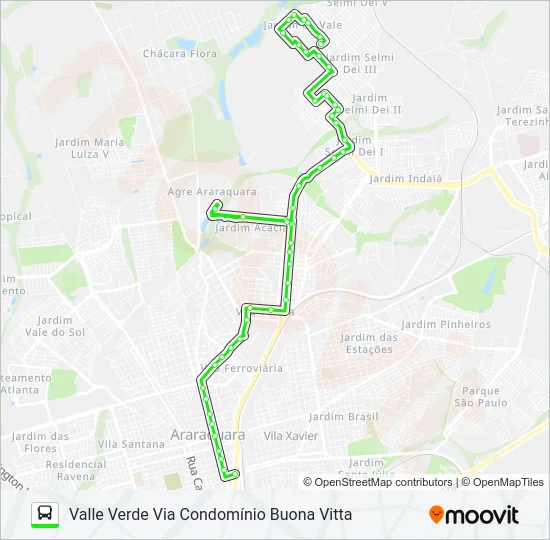 VALLE VERDE / TCI / VIA ROXO Bus Line Map