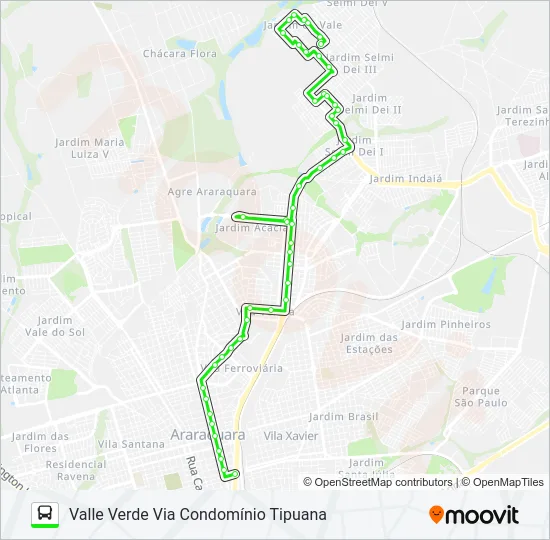 VALLE VERDE / TCI / VIA ROXO Bus Line Map