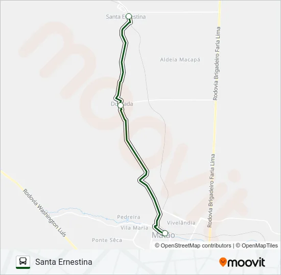 MATÃO / SANTA ERNESTINA (SUBURBANA) Bus Line Map
