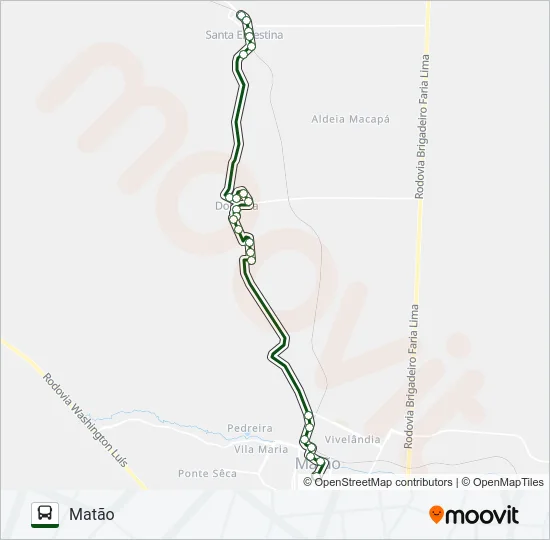MATÃO / SANTA ERNESTINA (SUBURBANA) Bus Line Map