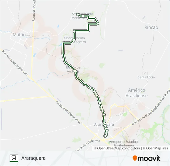 MONTE ALEGRE / ARARAQUARA Bus Line Map
