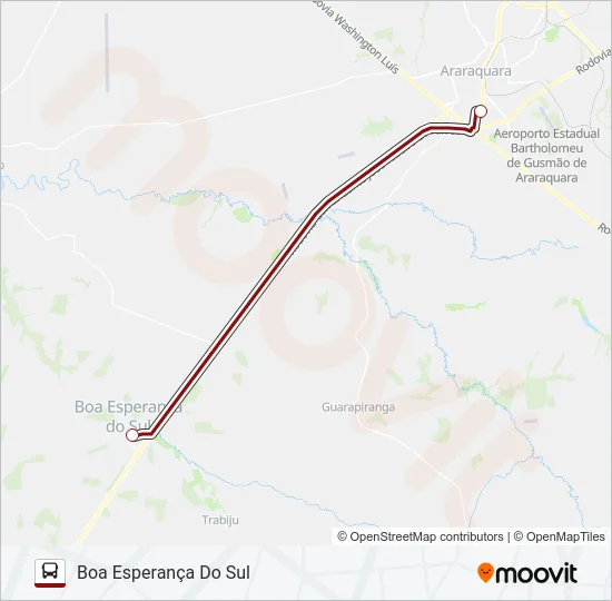 ARARAQUARA / BOA ESPERANÇA (SUBURBANA) Bus Line Map