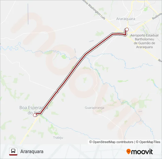 ARARAQUARA / BOA ESPERANÇA (SUBURBANA) Bus Line Map