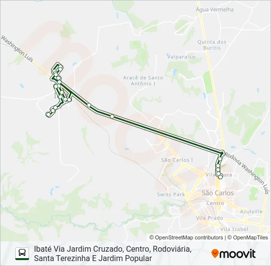 IBATÉ / SÃO CARLOS (SUBURBANA) Bus Line Map