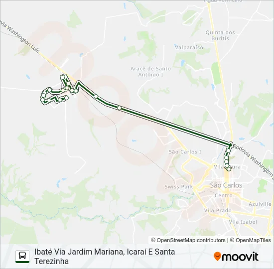 IBATÉ / SÃO CARLOS (SUBURBANA) Bus Line Map