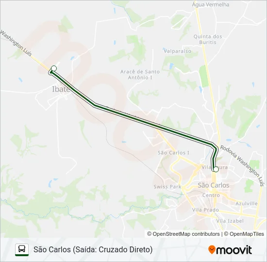 IBATÉ / SÃO CARLOS (SUBURBANA) Bus Line Map