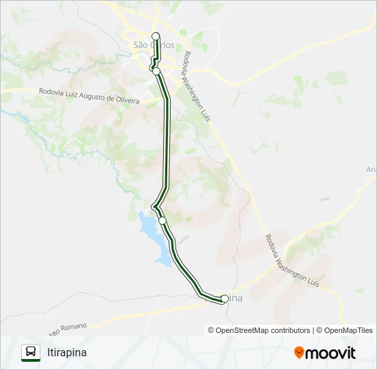 SÃO CARLOS / ITIRAPINA (SUBURBANA) Bus Line Map