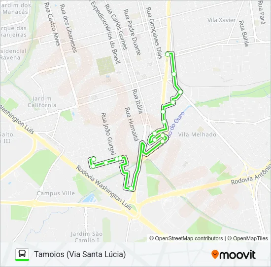 TAMOIOS (VIA SANTA LÚCIA) / MORUMBI Bus Line Map