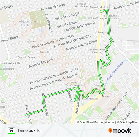 TAMOIOS (VIA SANTA LÚCIA) / MORUMBI Bus Line Map