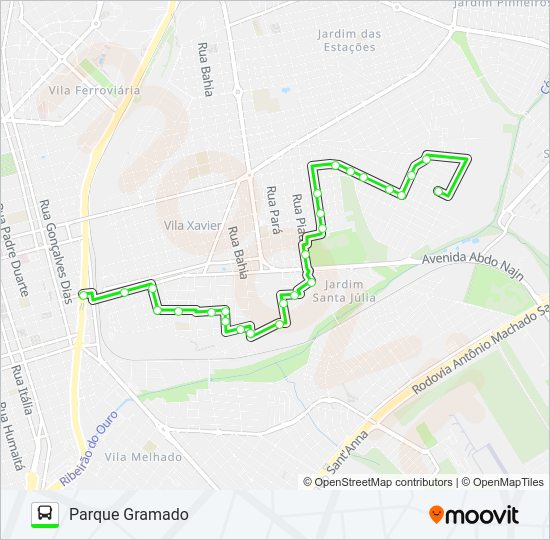 Mapa da linha GRAMADO / MELHADO de ônibus