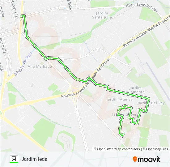 IEDA / INDAIÁ Bus Line Map