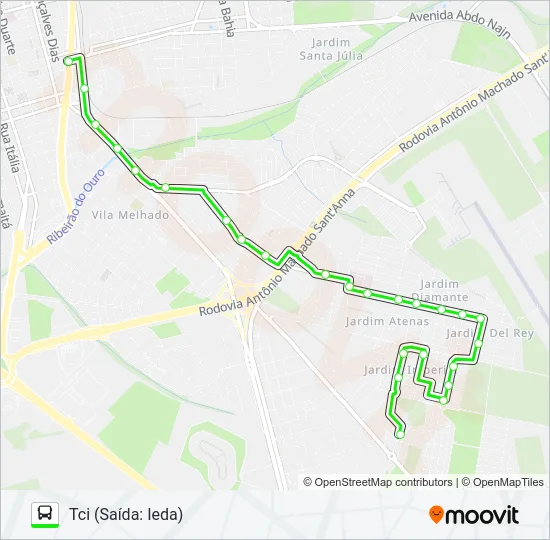 IEDA / INDAIÁ Bus Line Map