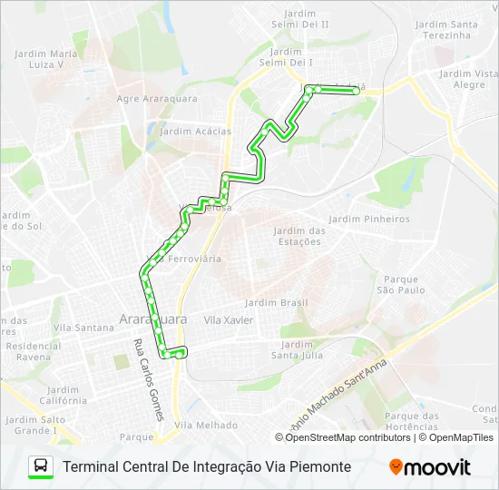 INDAIÁ / SERRA AZUL / TCI Bus Line Map