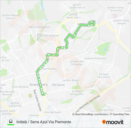 INDAIÁ / SERRA AZUL / TCI Bus Line Map
