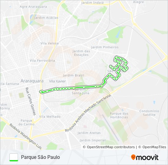 Mapa da linha VALE DO SOL / PARQUE SÃO PAULO de ônibus