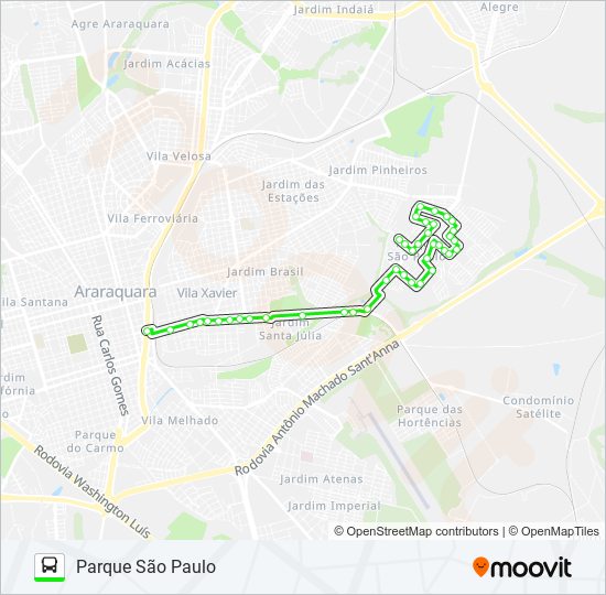 Mapa da linha VALE DO SOL / PARQUE SÃO PAULO de ônibus