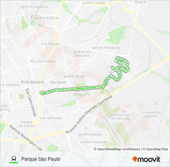VALE DO SOL / PARQUE SÃO PAULO Bus Line Map