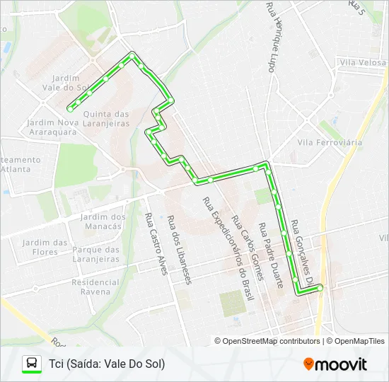 VALE DO SOL / PARQUE SÃO PAULO Bus Line Map