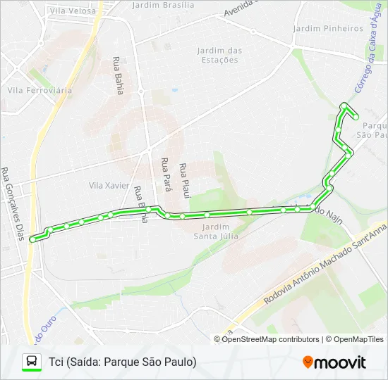 VALE DO SOL / PARQUE SÃO PAULO Bus Line Map