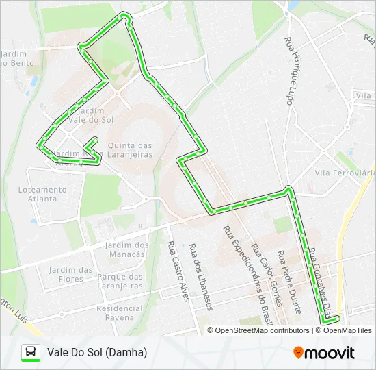 VALE DO SOL / PARQUE SÃO PAULO Bus Line Map