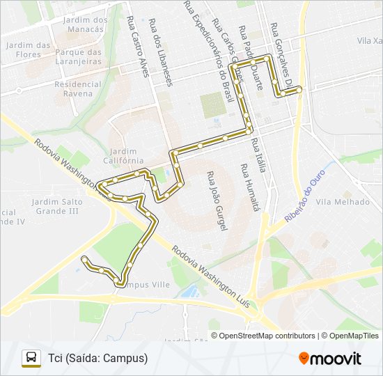 Mapa de CAMPUS/VILA XAVIER de autobús