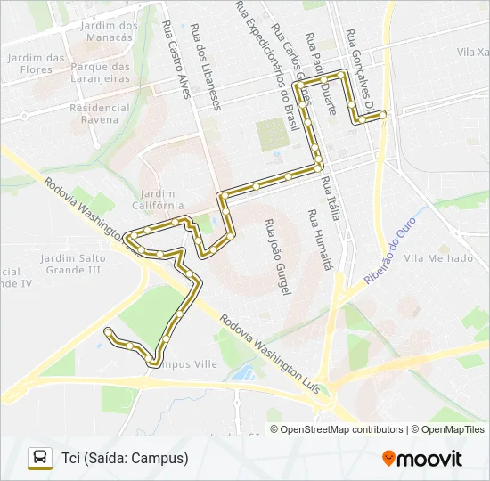 CAMPUS/VILA XAVIER Bus Line Map