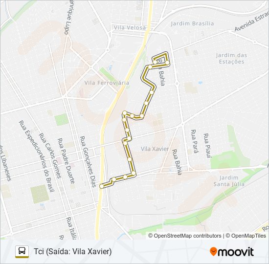 Mapa de CAMPUS/VILA XAVIER de autobús