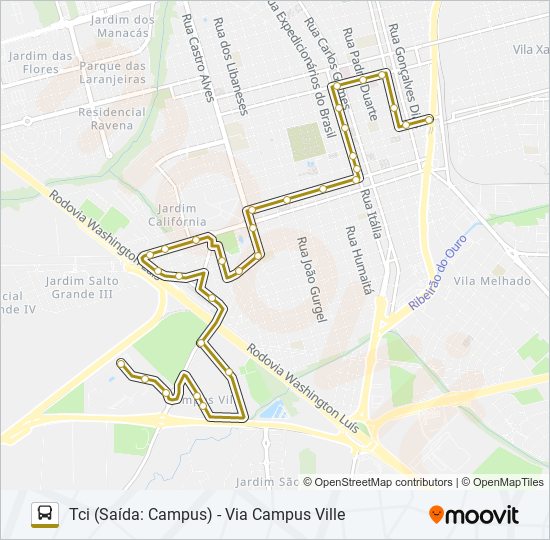 Mapa de CAMPUS/VILA XAVIER de autobús