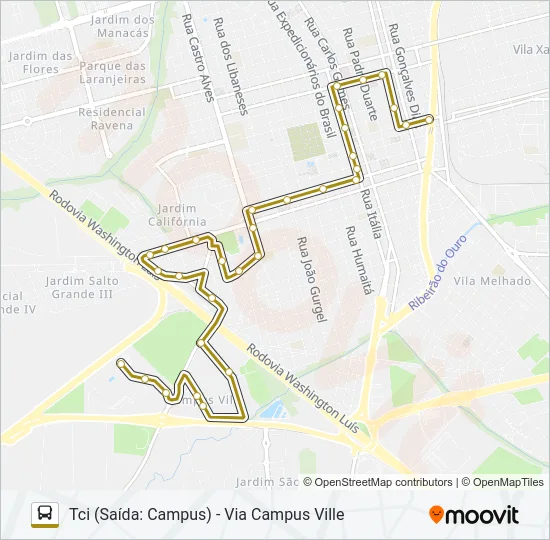 CAMPUS/VILA XAVIER Bus Line Map