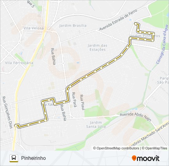 Mapa de SANTANA / PINHEIRINHO de autobús