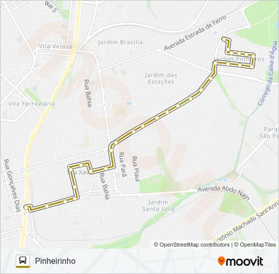 SANTANA / PINHEIRINHO Bus Line Map