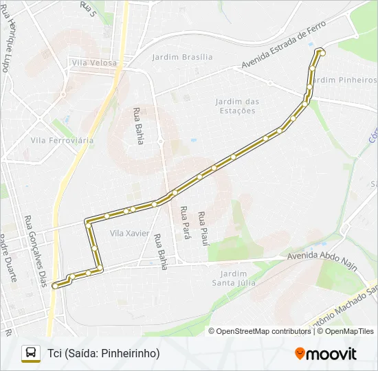 SANTANA / PINHEIRINHO Bus Line Map