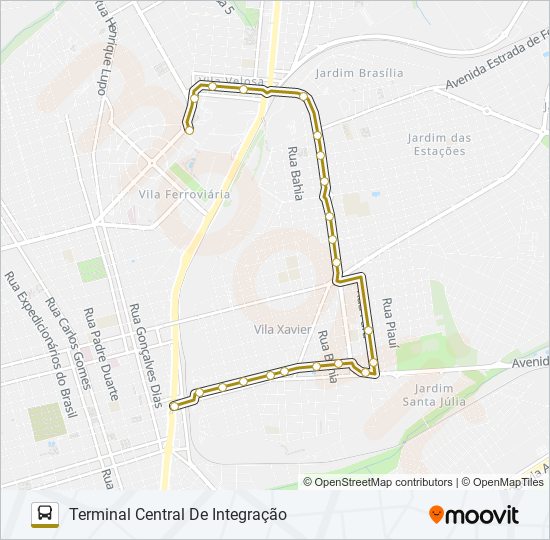 Mapa de FONTE / ALTOS DA VILA XAVIER de autobús