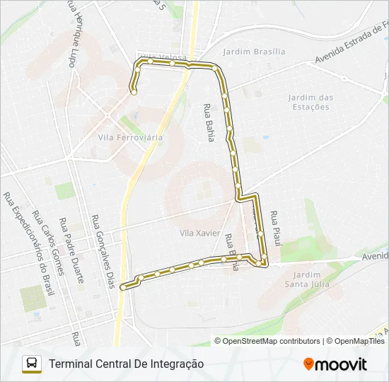 FONTE / ALTOS DA VILA XAVIER Bus Line Map