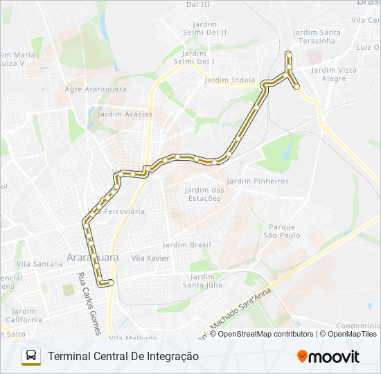 Mapa da linha DISTRITO INDUSTRIAL III / TCI de ônibus