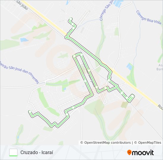 Mapa da linha CRUZADO / ICARAÍ de ônibus