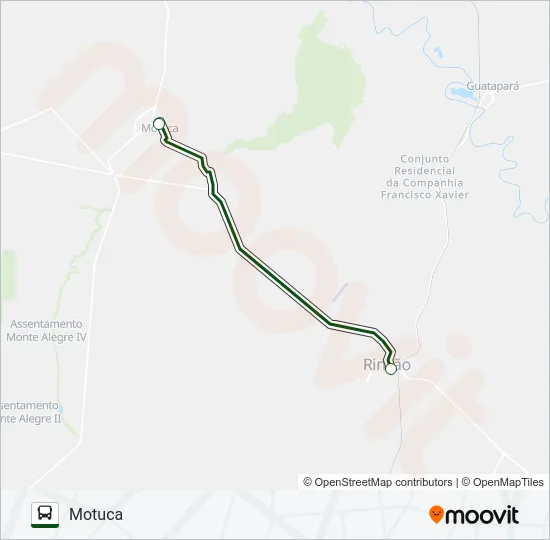 RINCÃO / MOTUCA - SUBURBANA Bus Line Map