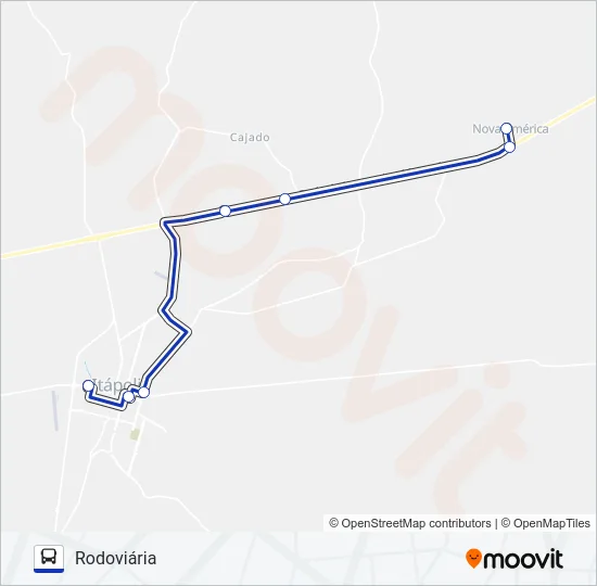 LINHA AZUL - 103 Bus Line Map