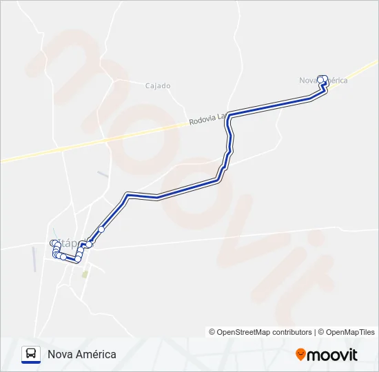 LINHA AZUL - 103 Bus Line Map