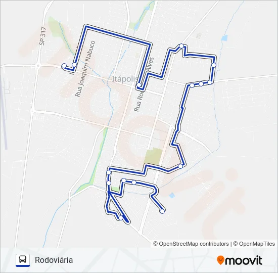 LINHA VERMELHA - 101 Bus Line Map