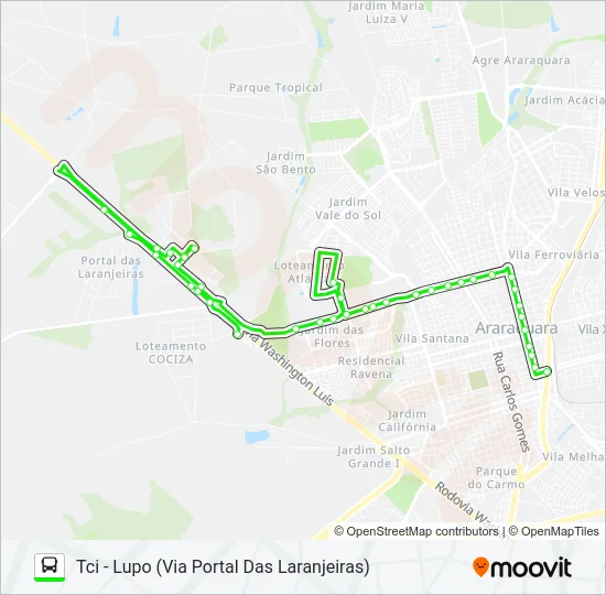 RODORIB / TCI (SHOPPING JARAGUÁ) Bus Line Map