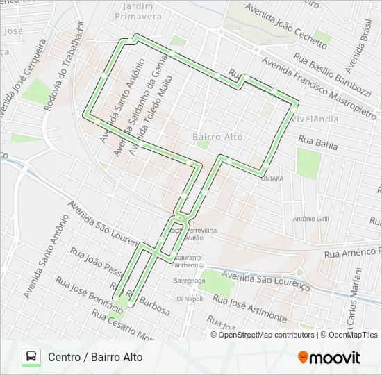 LINHA AZUL Bus Line Map