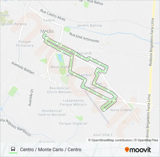 LINHA VERMELHA Bus Line Map