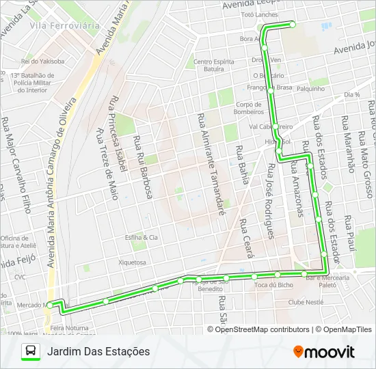 FONTE / JARDIM DAS ESTAÇÕES Bus Line Map