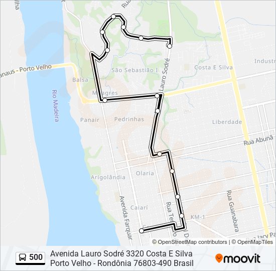 Mapa de 500 de autobús