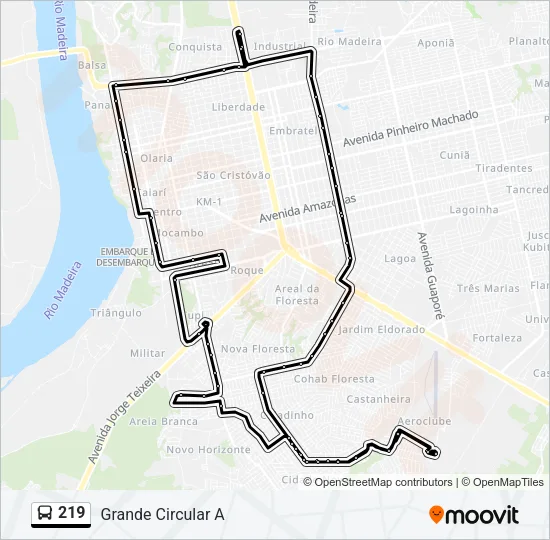 219 Bus Line Map
